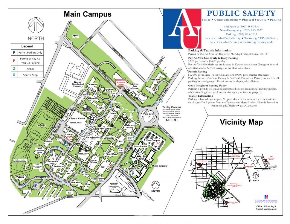 kaart van au campus