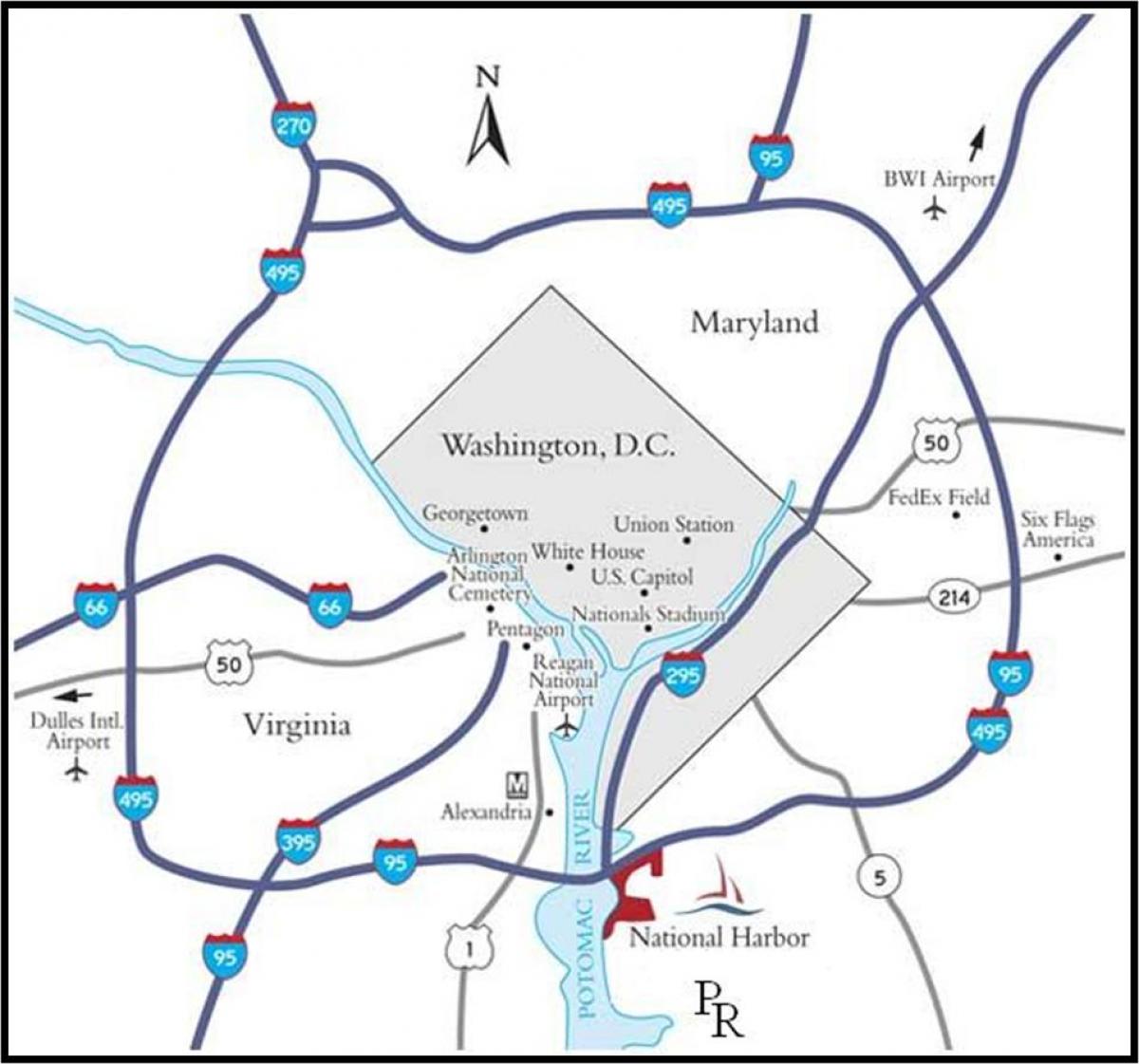 washington metropolitan area kaart