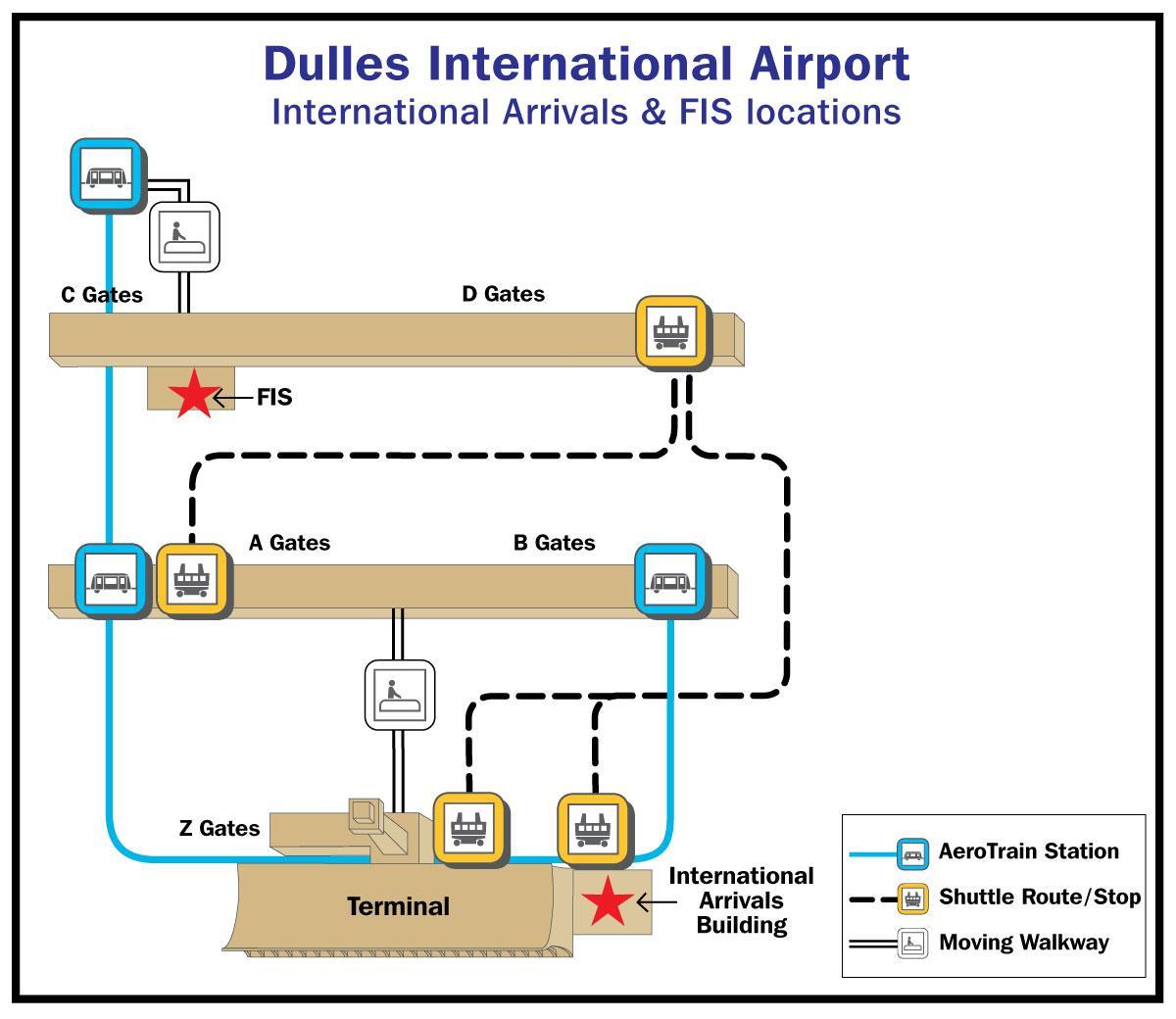 dulles airport gate kaart