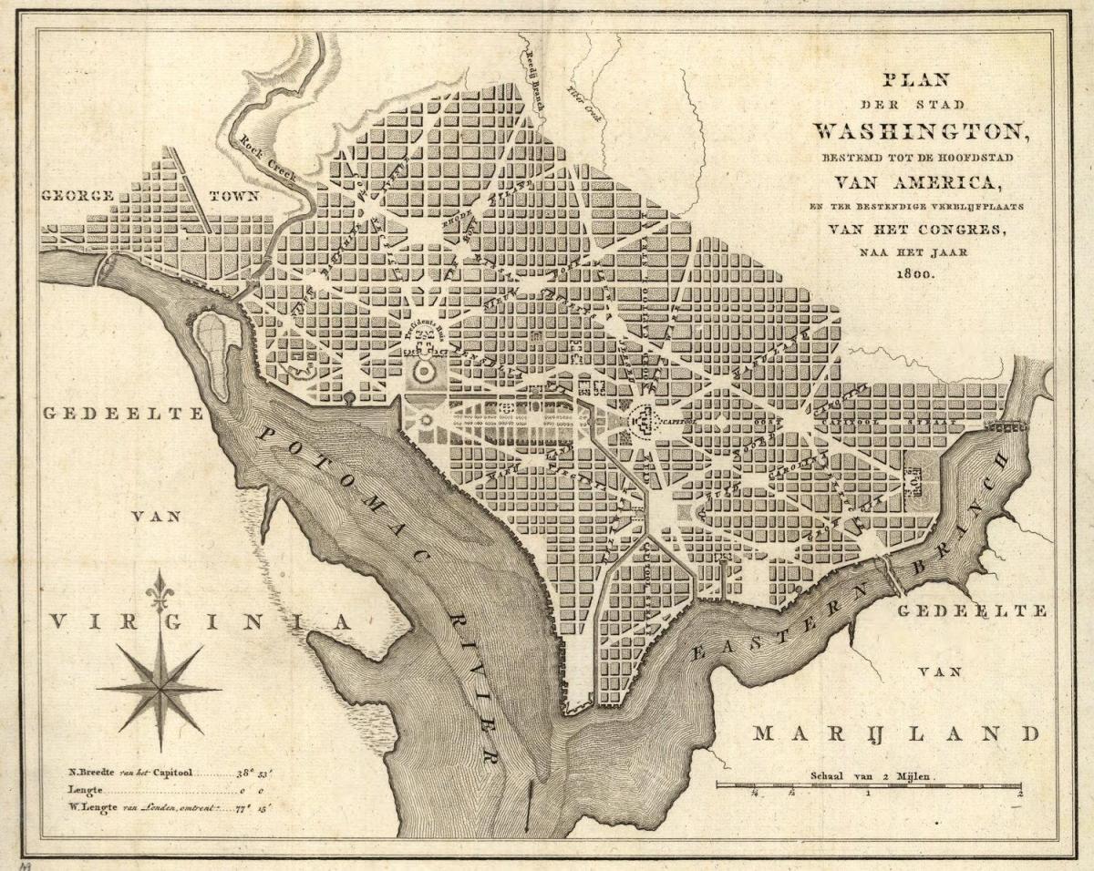 kaart van de historische kaart van washington dc