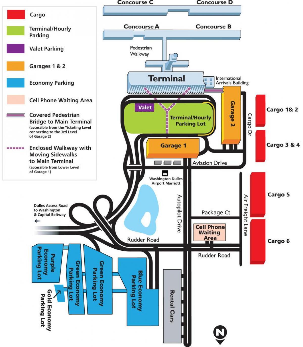 kaart van dulles airport area