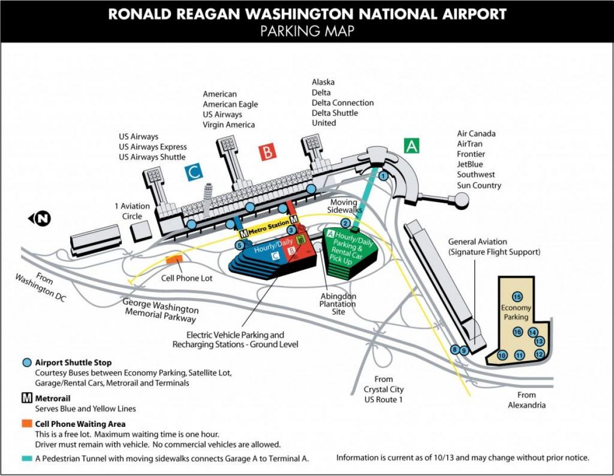 reagan airport gate kaart