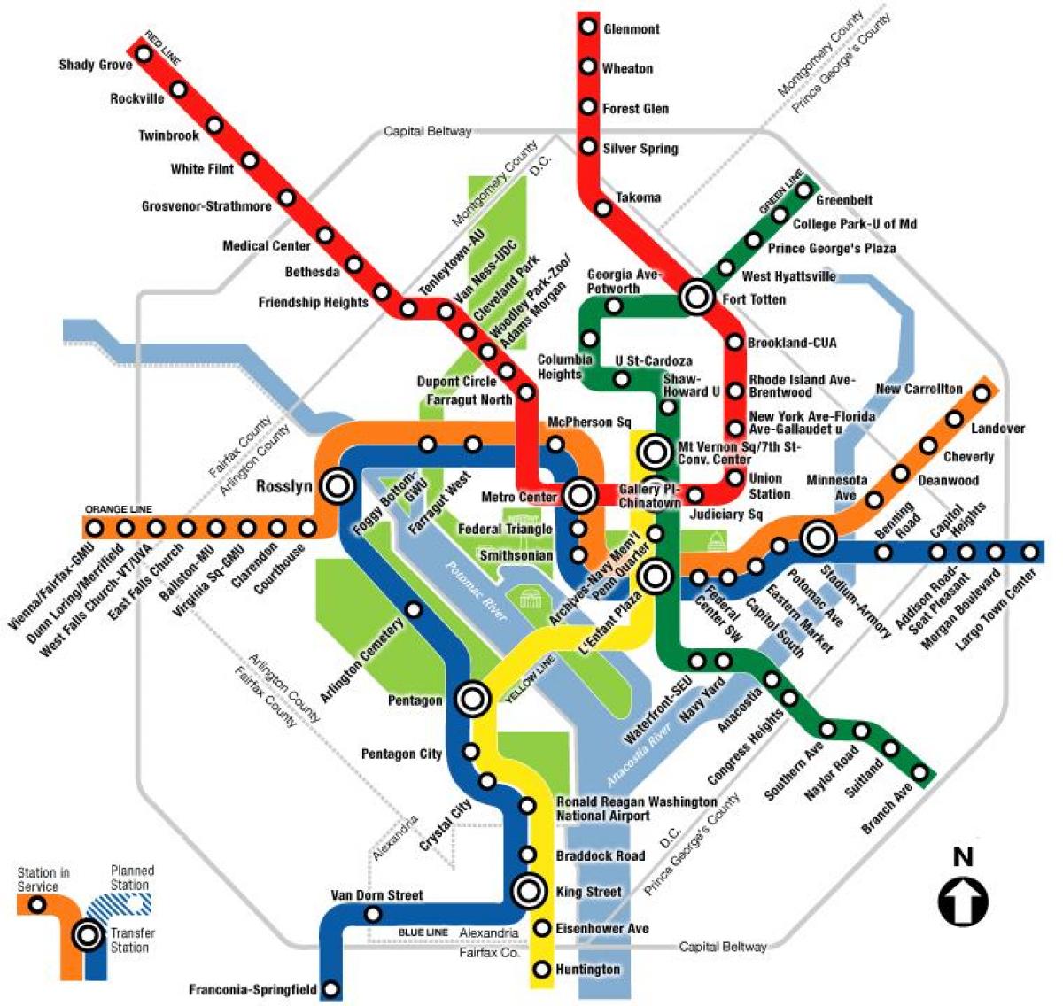 wa dc metro kaart