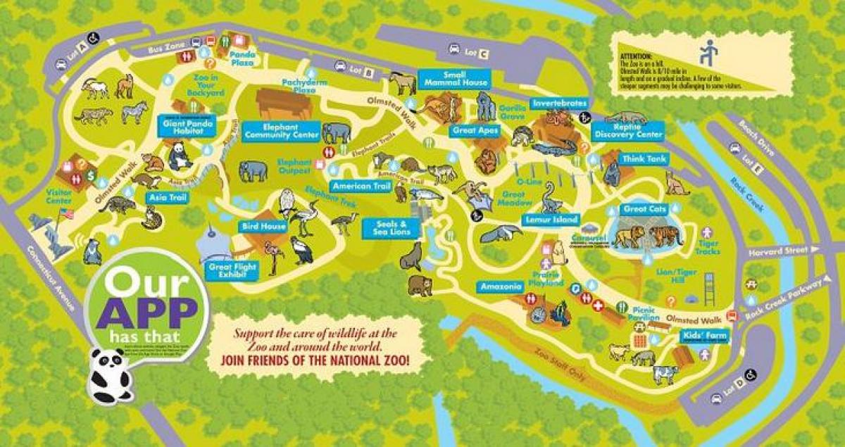 nationale dierentuin van washington dc kaart