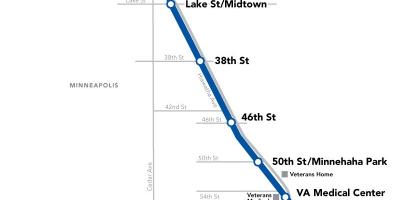 Blauwe lijn dc metro kaart