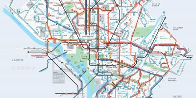 Washington dc bus routes kaart