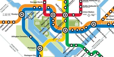 Dc gele lijn kaart