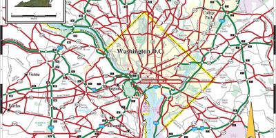 Washington dc metro kaart street overlay