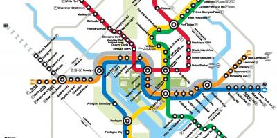 Washington dc metro lijn kaart