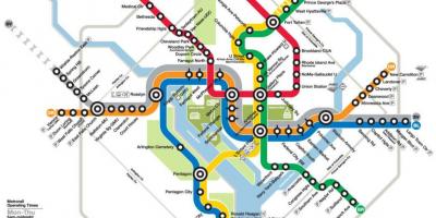Washington dc metro rail kaart