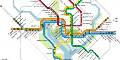 Washington metrostation kaart