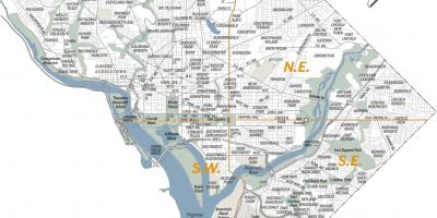 Washington dc wijk-kaart