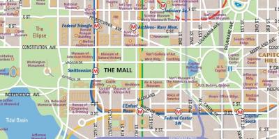 Dc national mall kaart