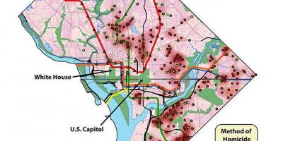 Washington dc slechte buurten kaart