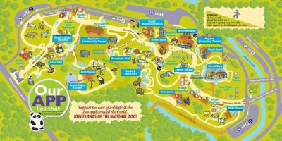 Nationale dierentuin van washington dc kaart