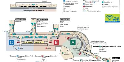 Washington dc reagan airport kaart